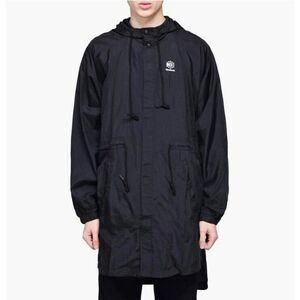 Reebok XL Worldwide Logo Long Nylon Hood Fish Tail Sport Jacket Reebok Classic's